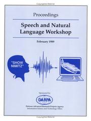 Cover of: DARPA Speech/Language Proceedings 1989