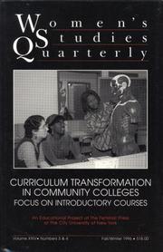 Cover of: Women's Studies Quarterly: Curriculum Transformation in Community Colleges (Women's Studies Quarterly)