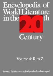 Cover of: Encyclopedia of World Literature in the 20th Century Edition 3. (Encyclopedia of World Literature in the 20th Century)