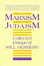 Cover of: From Marxism to Judaism: The Collected Essays of Will Herberg (Masterworks of Modern Jewish Writing)