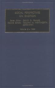 Cover of: Social Perspectives on Emotions: Vol 2 (Social Perspectives on Emotion)