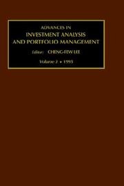 Cover of: Advances in Investment Analysis and Portfolio Management | 