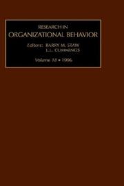 Cover of: Research in Organizational Behaviour: an Annual Series of Analytical Essays and Critical Reviews by Barry M. Staw, Barry M. Staw