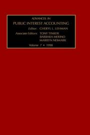 Cover of: Advances in Public Interest Accounting, Volume 7 (Advances in Public Interest Accounting) | T. Tinker