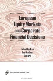 Cover of: European equity markets and corporate financial decisions by John Doukas, Ike Mathur, editors.