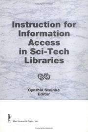 Cover of: Instruction for information access in sci-tech libraries by Cynthia Steinke, editor.