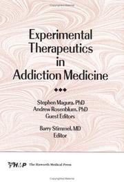 Cover of: Experimental Therapeutics in Addiction Medicine (Journal of Addictive Diseases Series) (Journal of Addictive Diseases Series)