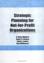 Cover of: Strategic planning for not-for-profit organizations