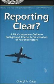 Cover of: Reporting Clear? by Cheryl A. Cage