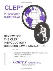 Cover of: Review for the CLEP Introductory Business Law | Thomas Orr