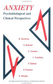 Cover of: Anxiety: psychobiological and clinical perspectives