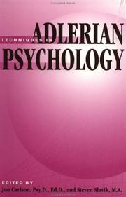 Techniques in Adlerian psychology by Jon Carlson