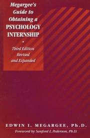 Cover of: Megargee's guide to obtaining a psychological internship