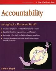 Cover of: Crisp: Accountability: Managing for Maximum Results (Crisp 50-Minute Book)