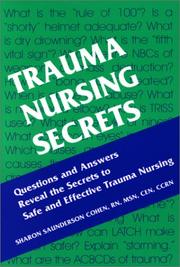 Cover of: Trauma Nursing Secrets by Sharon Saunderson Cohen