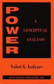 Cover of: Power: a conceptual analysis