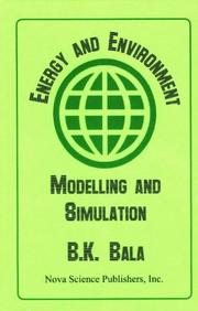 Cover of: Energy and environment: modelling and simulation