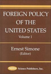 Cover of: Foreign Policy of the United States, Volume I by 