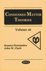 Cover of: Condensed Matter Theories: Volume 16