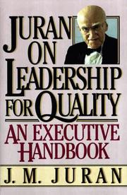 Cover of: Juran on leadership for quality: an executive handbook
