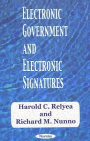 Cover of: Electronic government and electronic signatures