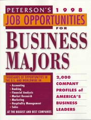 Cover of: Peterson's Job Opportunities for Business Majors: 1998