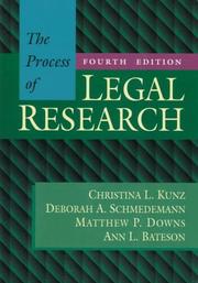 Cover of: The Process of legal research