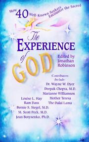 Cover of: The experience of God by edited by Jonathan Robinson.