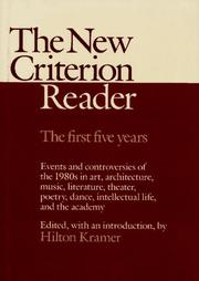 Cover of: The New criterion reader by edited by Hilton Kramer.