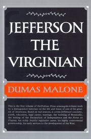 Cover of: Jefferson the Virginian - Volume I (Jefferson and His Time, Vol 1) by Dumas Malone, Dumas Malone