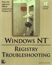 Cover of: Windows NT Registry Troubleshooting by Rob Tidrow