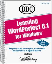 Cover of Learning WordPerfect 6.1 for Windows