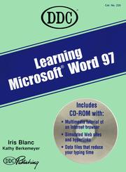 Cover of: Learning Microsoft Word 97 | Iris Blanc