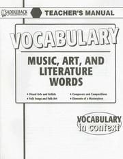 Cover of: Music, Art and Literature (Vocabulary in Context)