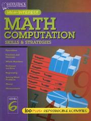 Cover of: Math Computation Skills & Strategies Level 6 (Math Computation Skills & Strategies)