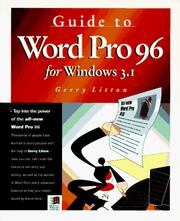 Cover of: Guide to Word Pro 96 for Windows 3.1