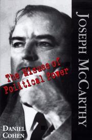 Cover of: Joseph McCarthy: the misuse of political power