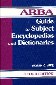 Cover of: ARBA guide to subject encyclopedias and dictionaries by [edited by] Susan C. Awe.