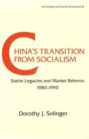 Cover of: China's transition from socialism: statist legacies and market reforms, 1980-1990