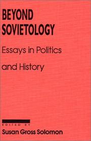 Cover of: Beyond Sovietology by Susan Gross Solomon