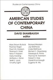 Cover of: American studies of contemporary China by David Shambaugh, editor.
