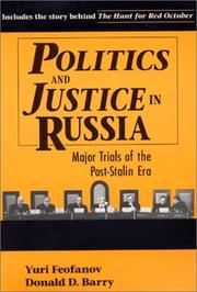 Cover of: Politics and justice in Russia by I͡Uriĭ Vasilʹevich Feofanov