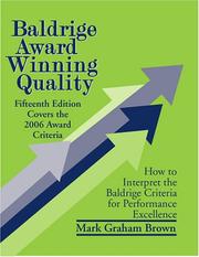 Cover of: Baldrige Award Winning Quality by Mark Graham Brown