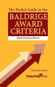 The Pocket Guide to the Baldrige Award Criteria by Mark Graham Brown