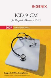 Cover of: ICD-9-CM 2007 for Hospitals: Professional (ICD-9-CM Professional for Hospitals (Compact))