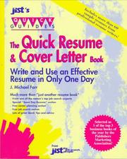 Cover of: The quick resume and cover letter book