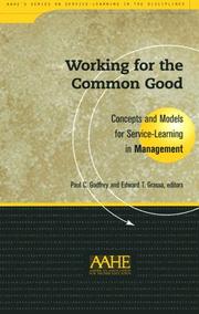 Cover of: Working for the Common Good by Paul C. Godfrey, Edward T. Grasso