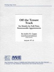 Cover of: Off the Tenure Track: Six Models for Full-Time, Nontenurable Appointments (New Pathways Series)