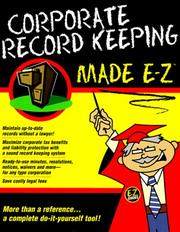 Cover of: Corporate record keeping made E-Z