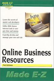 Cover of: Online Business Resources Made E-Z (Made E-Z Guides) (Made E-Z Guides) by Paul Galloway